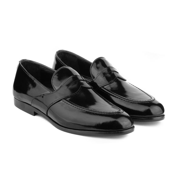 Vatrina Genuine Leather Moc Toe Loafers - Black
