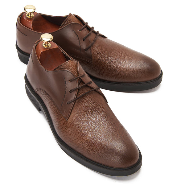 Vatrina Genuine Leather Plain Toe Derby - Havan