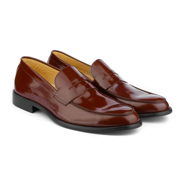 Vatrina Genuine Leather Moc Toe Loafers - Cognac