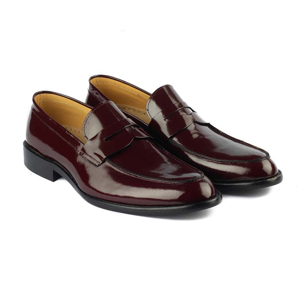 Vatrina Genuine Leather Moc Toe Loafers - Red
