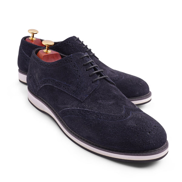 Vatrina Suede leather Moc Toe Derby - Navy