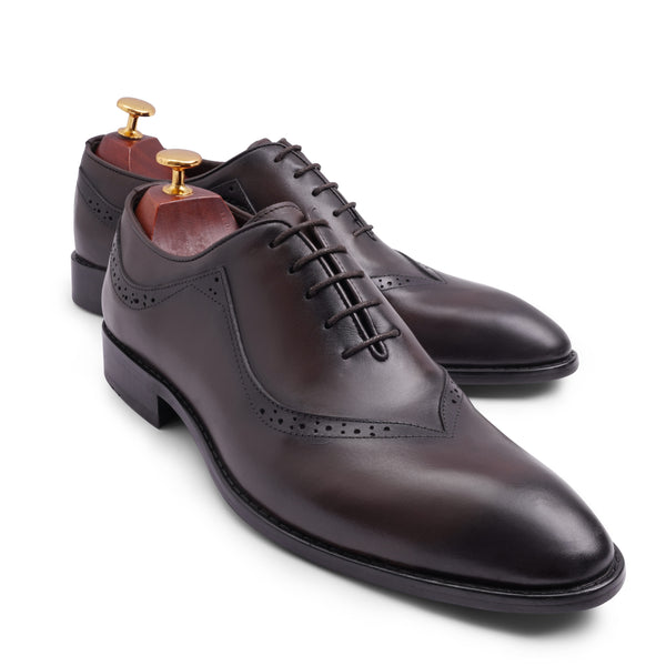 Vatrina Genuine Leather Plain Toe Oxford - New Brown