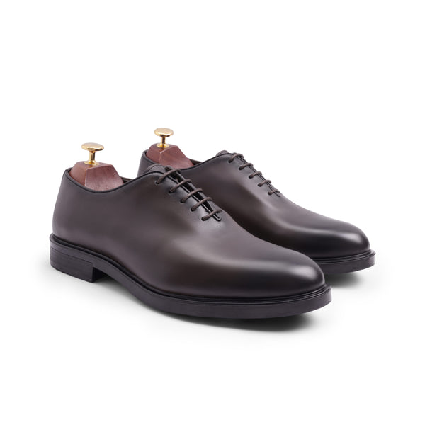 Vatrina Genuine Leather Plain Toe Oxford - New Brown
