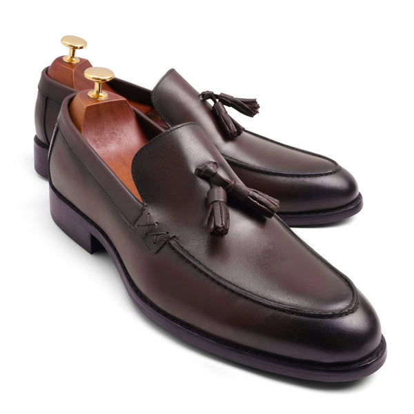 Vatrina Genuine Leather Tassel Loafer - New Brown