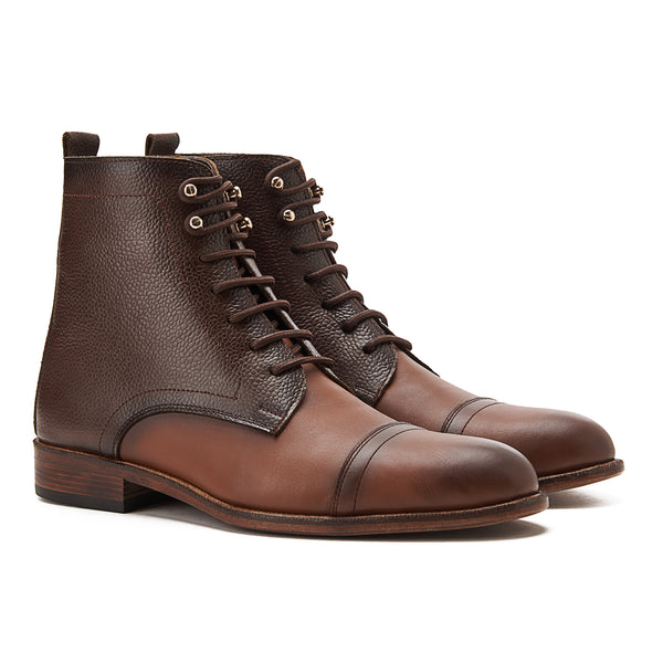 Vatrina Genuine Leather Sole Cap Toe Boots - Havan
