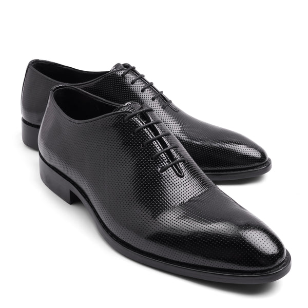 Vatrina Genuine Leather Plain Toe Oxford - Black